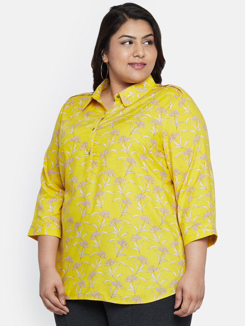 plus size yellow top