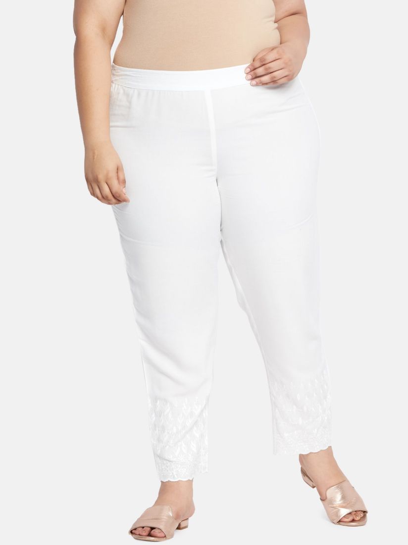 white plus size bottoms