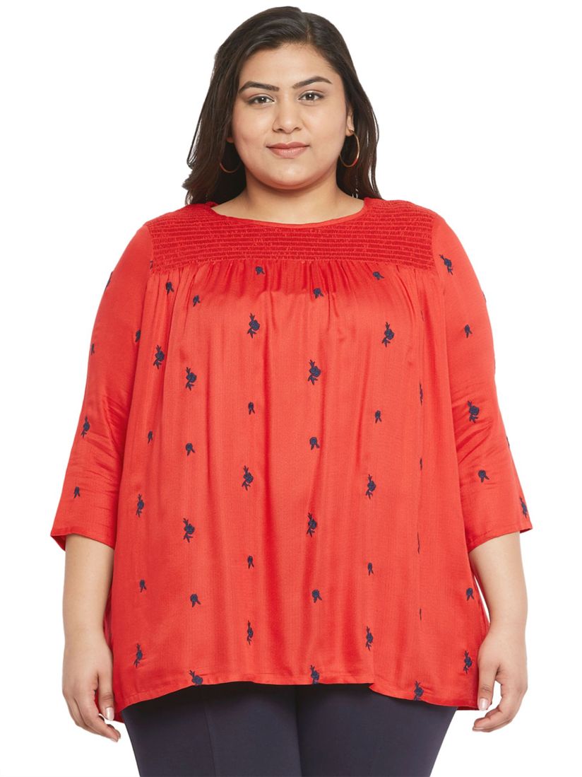 embroidered plus size tops
