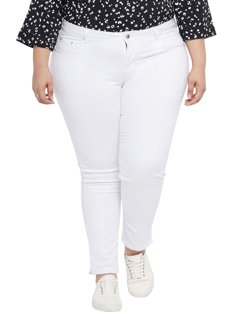 white plus size jeans