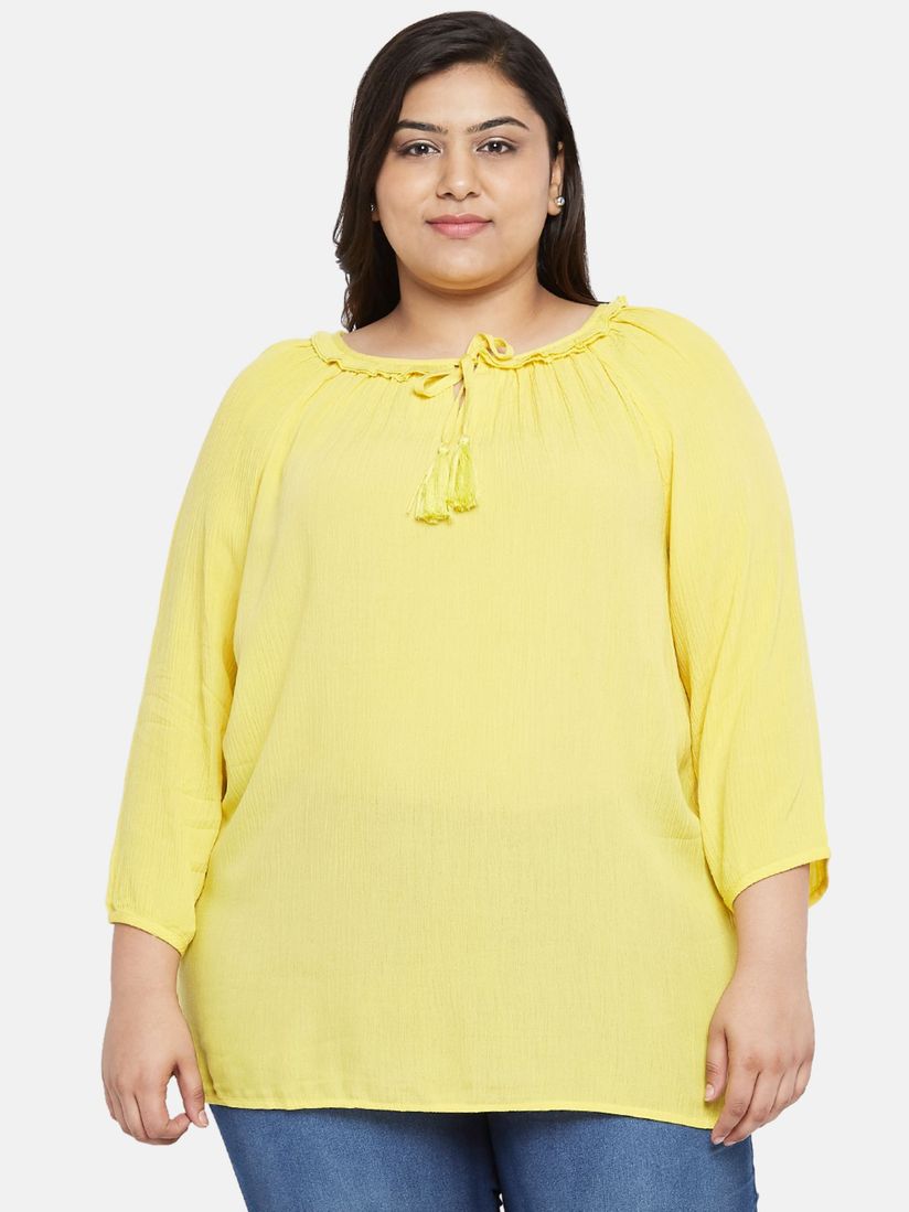 plus size yellow top