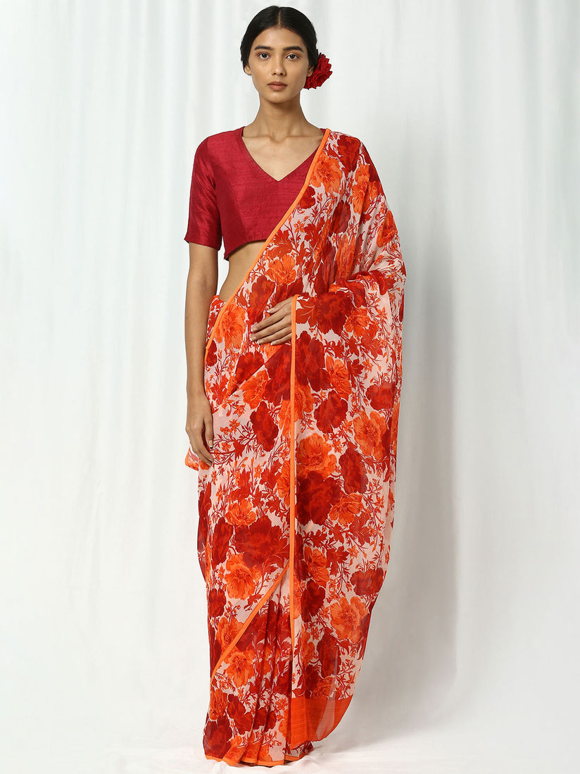 orange chiffon blouse