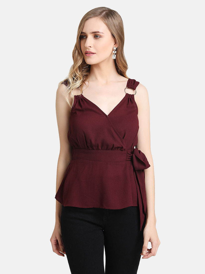 peplum maroon