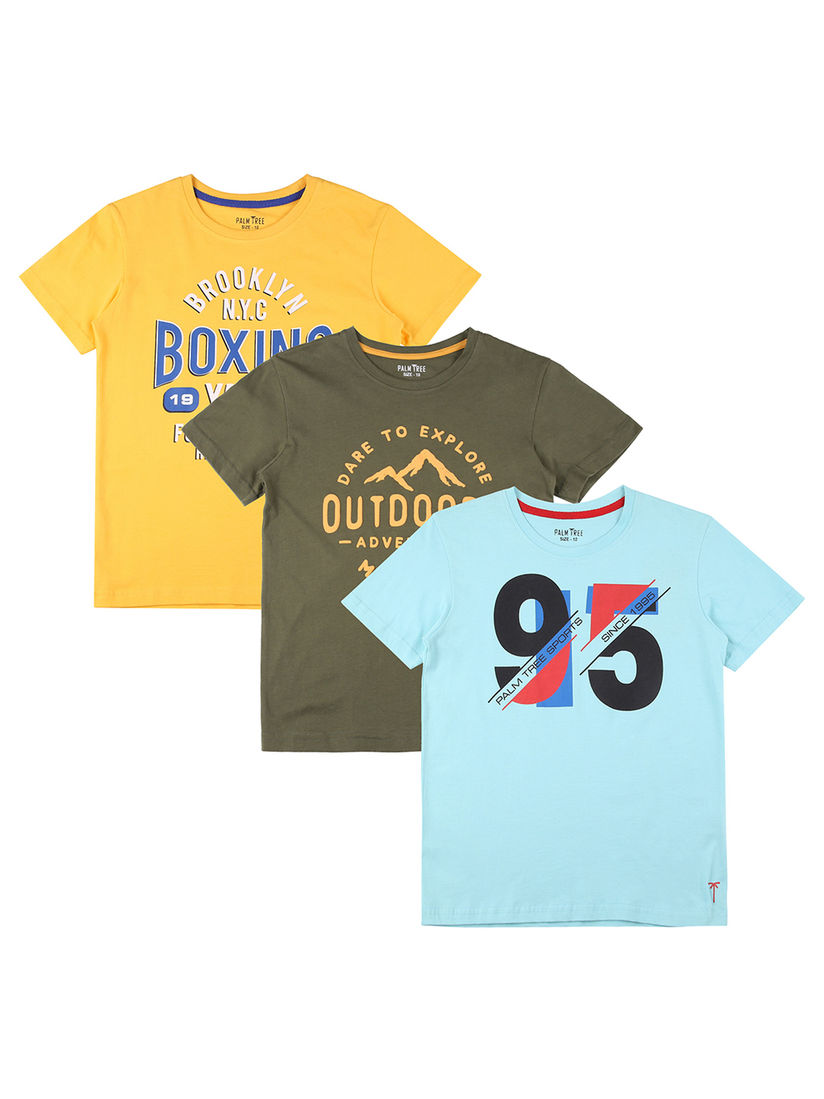 Gini Jony Kids T Shirts Buy Gini Jony Multi Color Graphic Print T Shirt Set Of 3 Online Nykaa Fashion