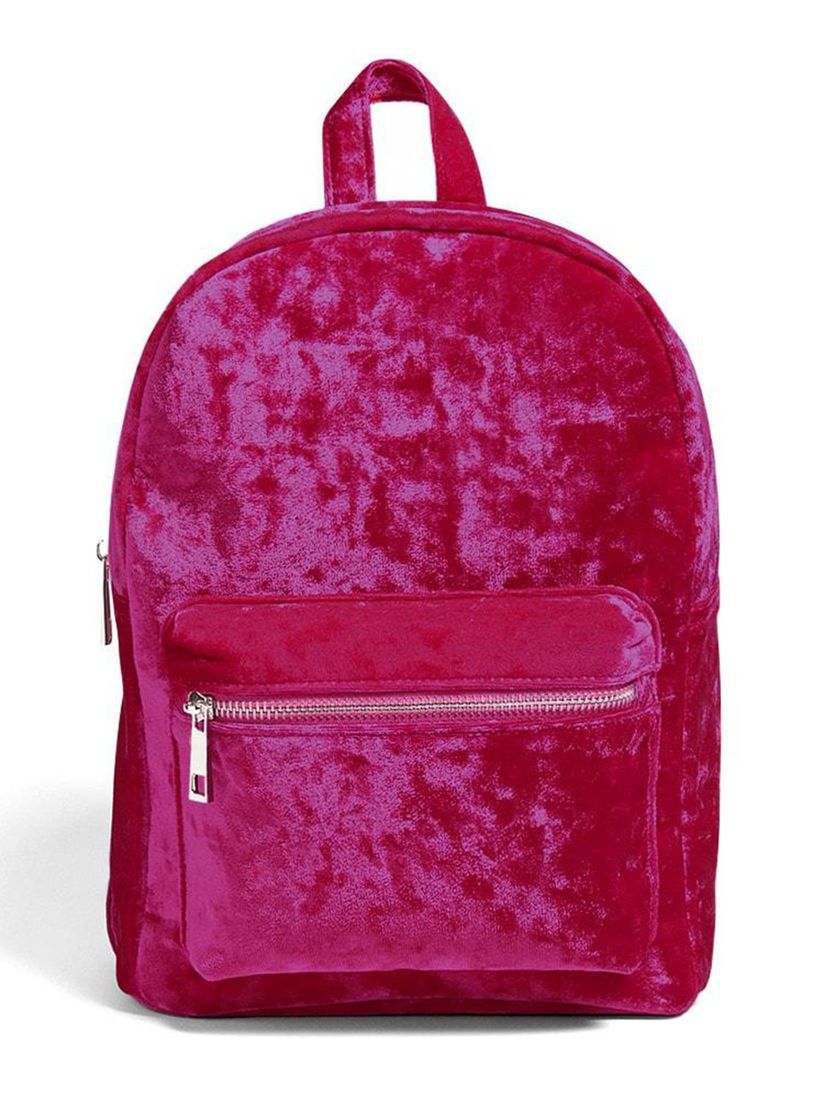 crushed velvet backpack