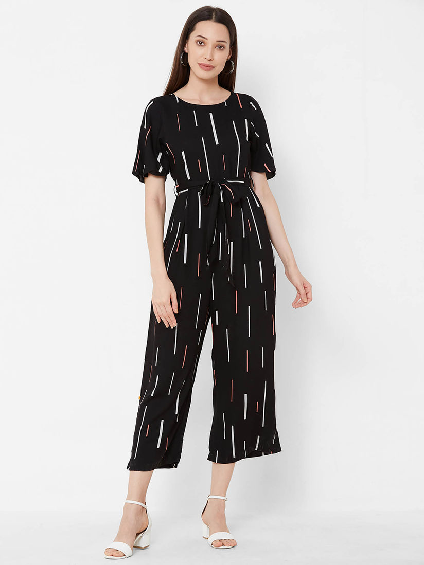 Black printed jumpsuit Clearance