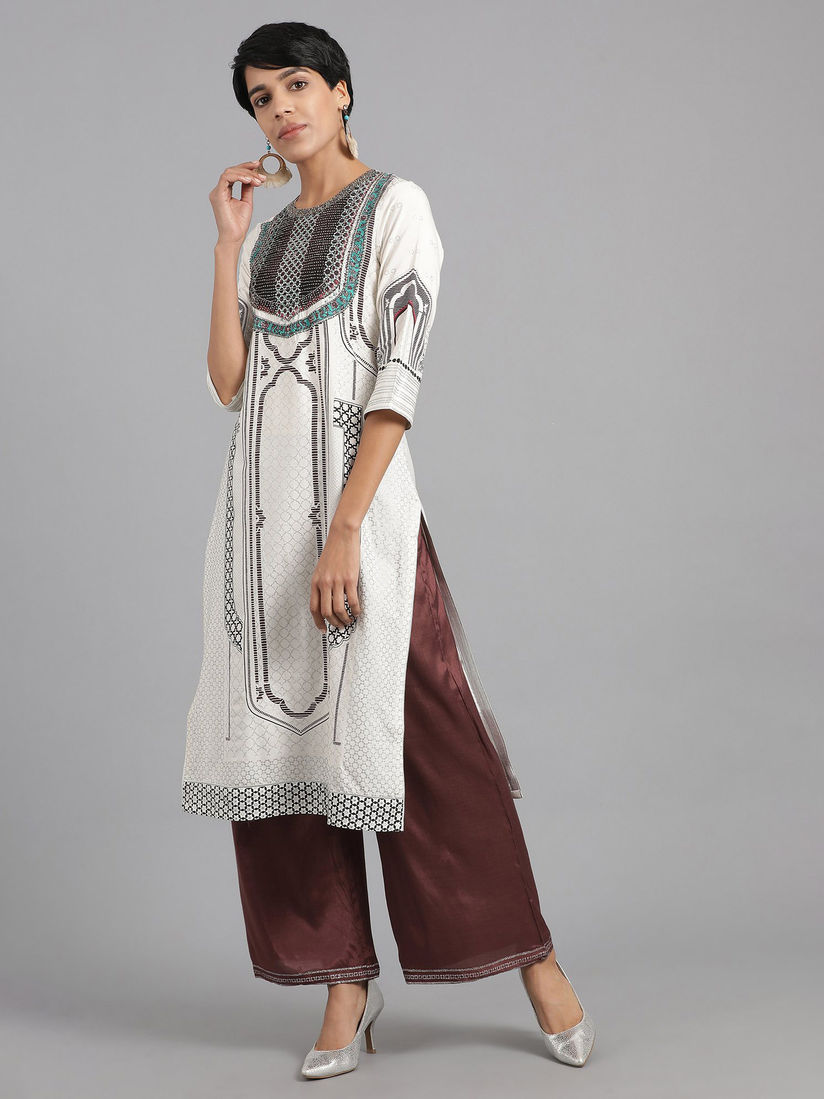 Wallpaper W Kurtis Kurtas And Tunics Buy Wishful By W Off White Geometric For Android