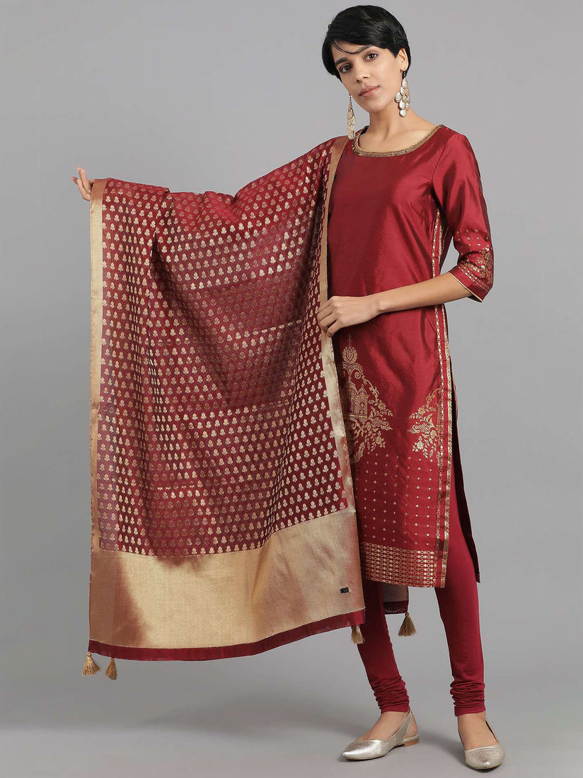 Wallpaper W Shawls Stoles And Dupattas Buy W Wishful Maroon Dupatta With For Free