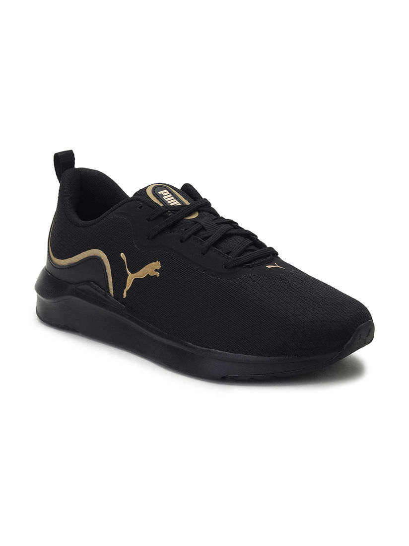 puma black and gold running shoes