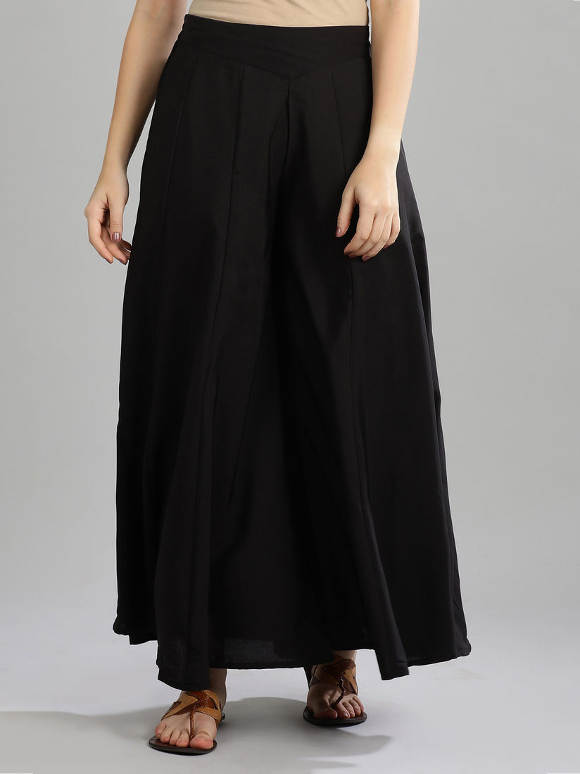 Flared black palazzo clearance