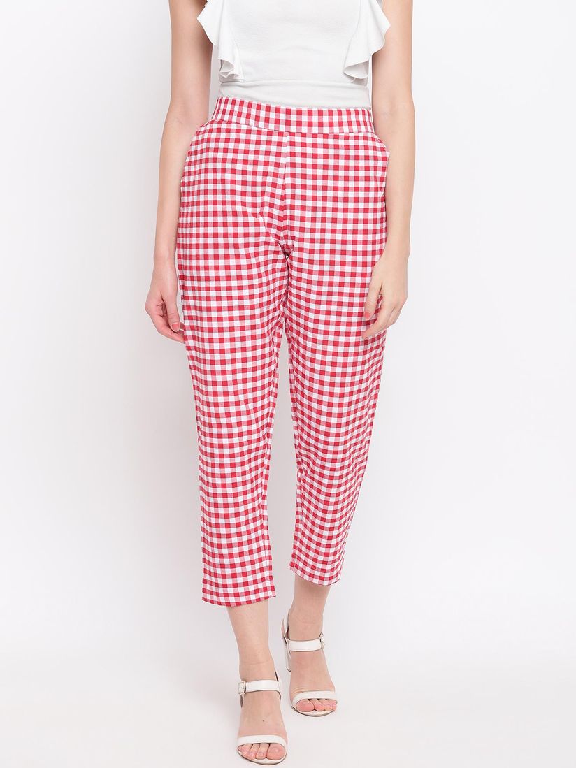 red check pants for ladies