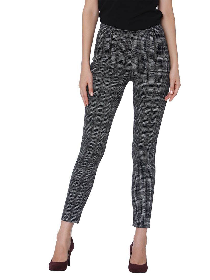 Grey checked leggings Clearance