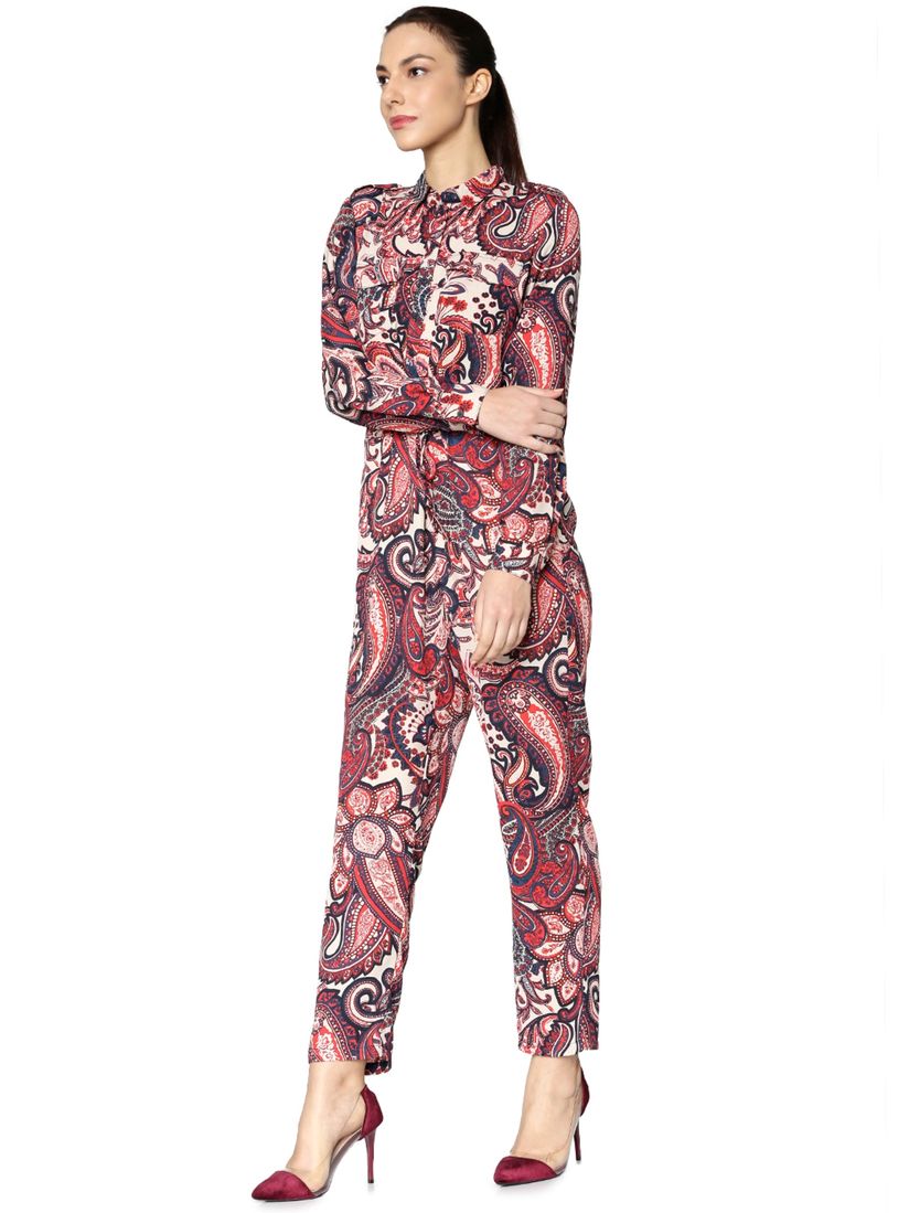 printed jumpsuit with sleeves