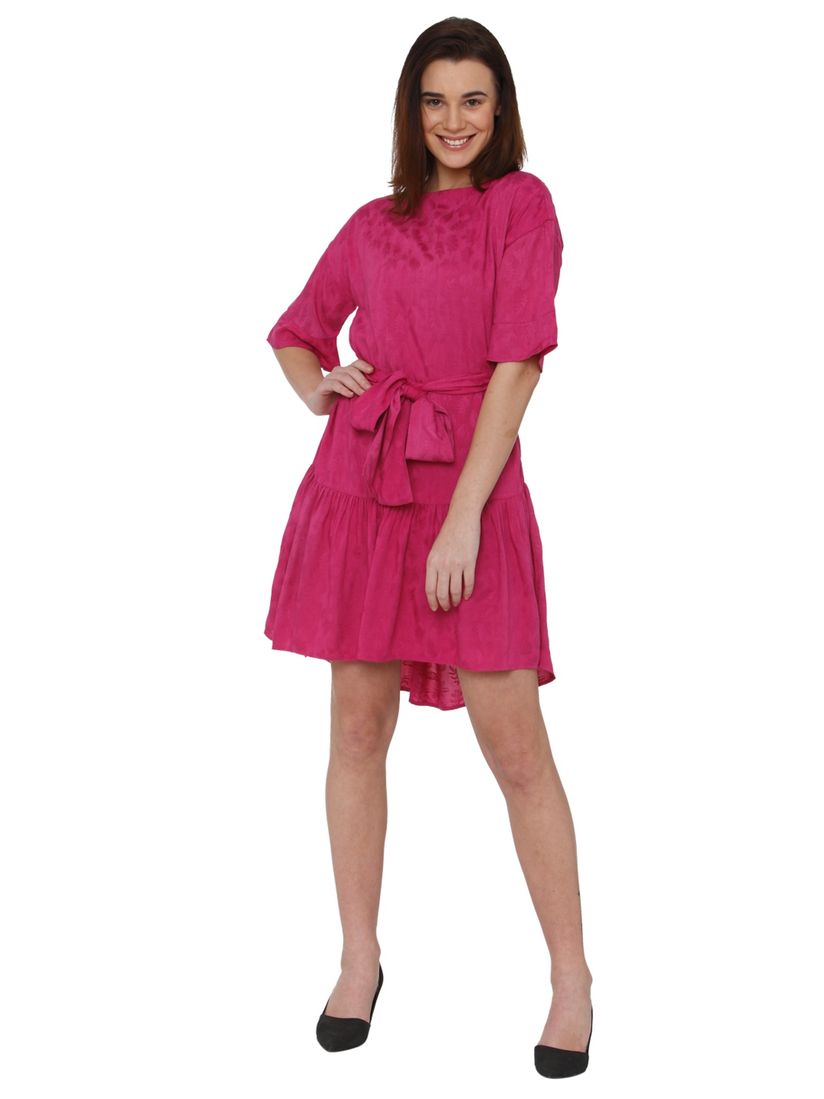 Pink fit flare dress Outlet