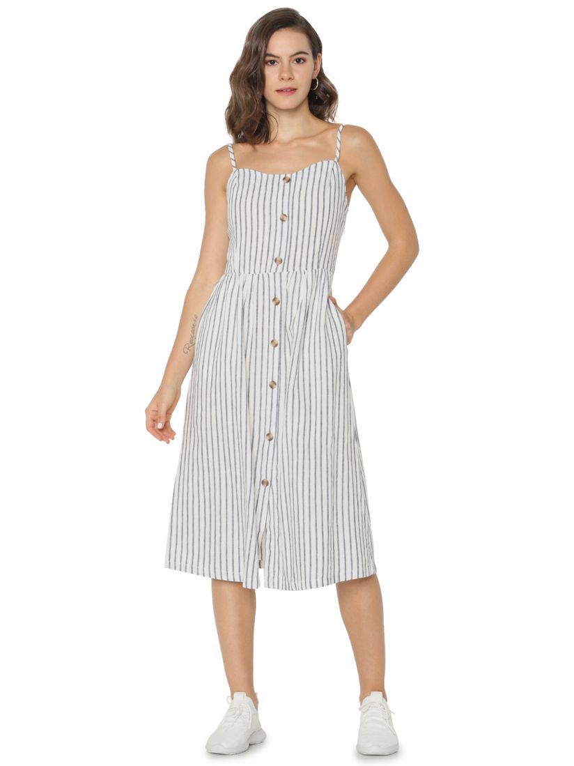 striped spaghetti strap dress