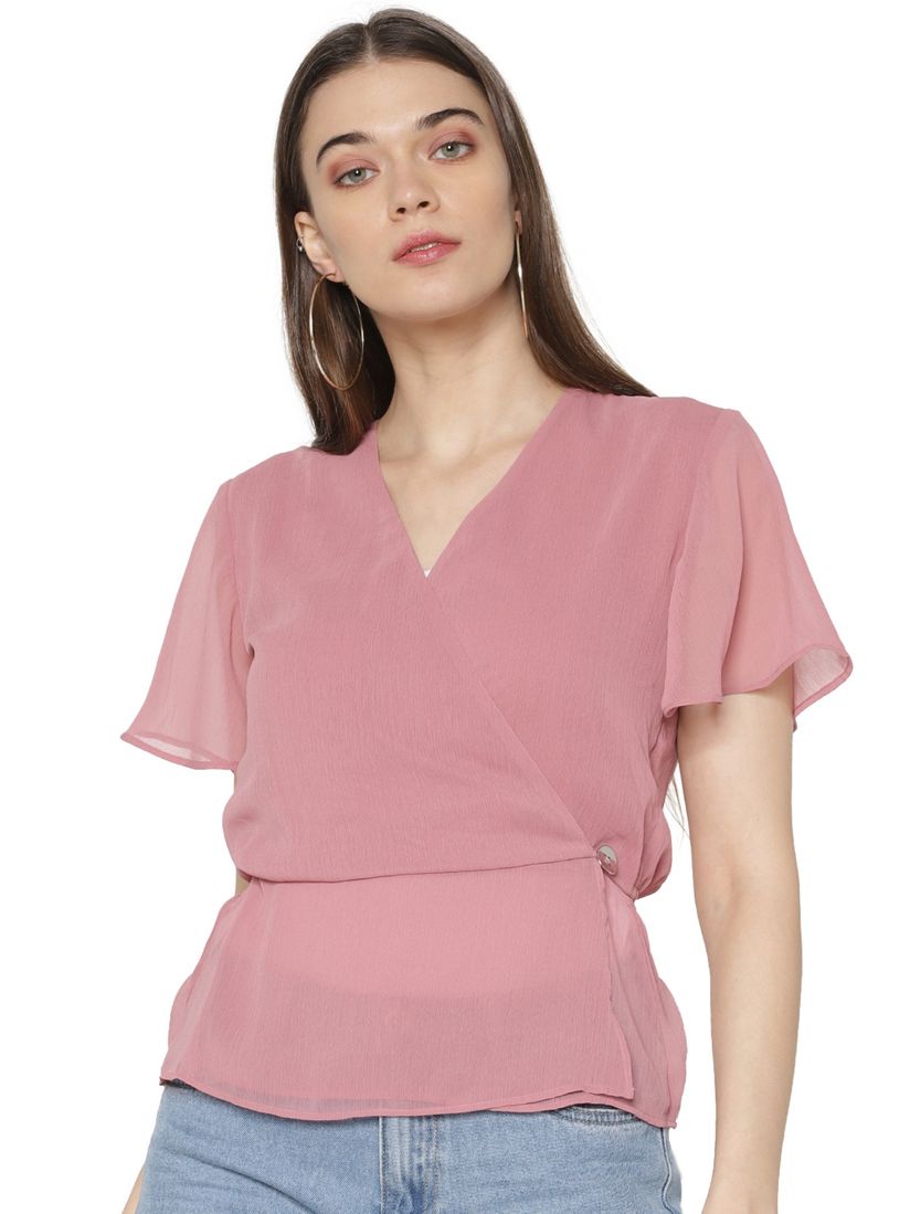 v neck sheer top