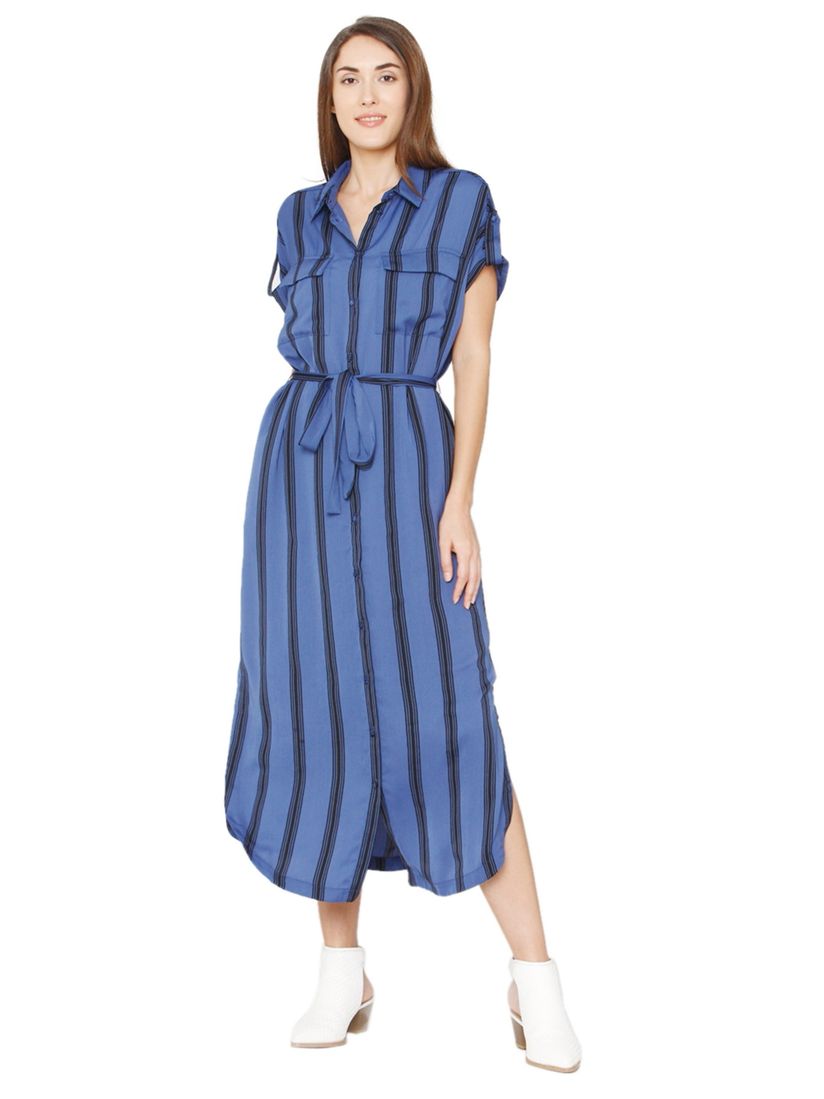 Vero moda striped shirt dress clearance