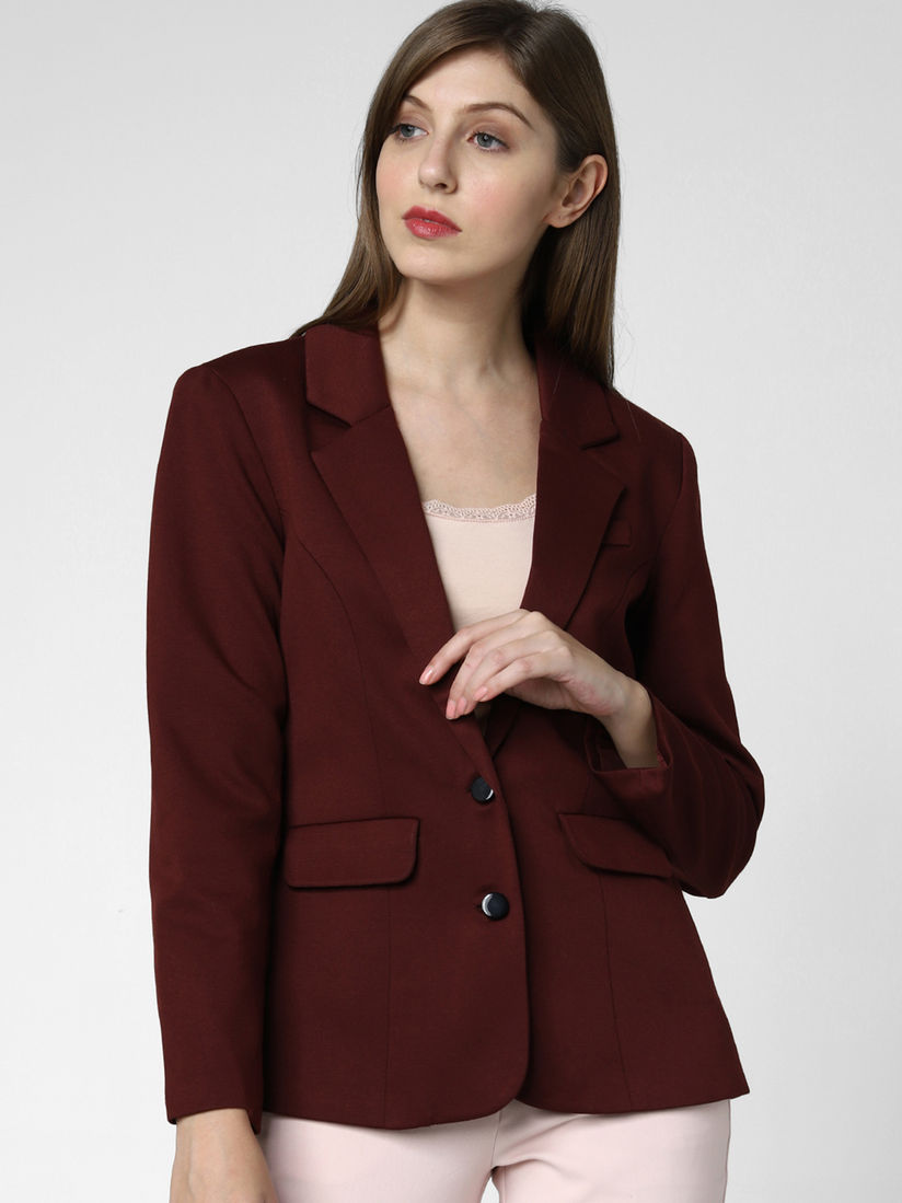 maroon long blazer