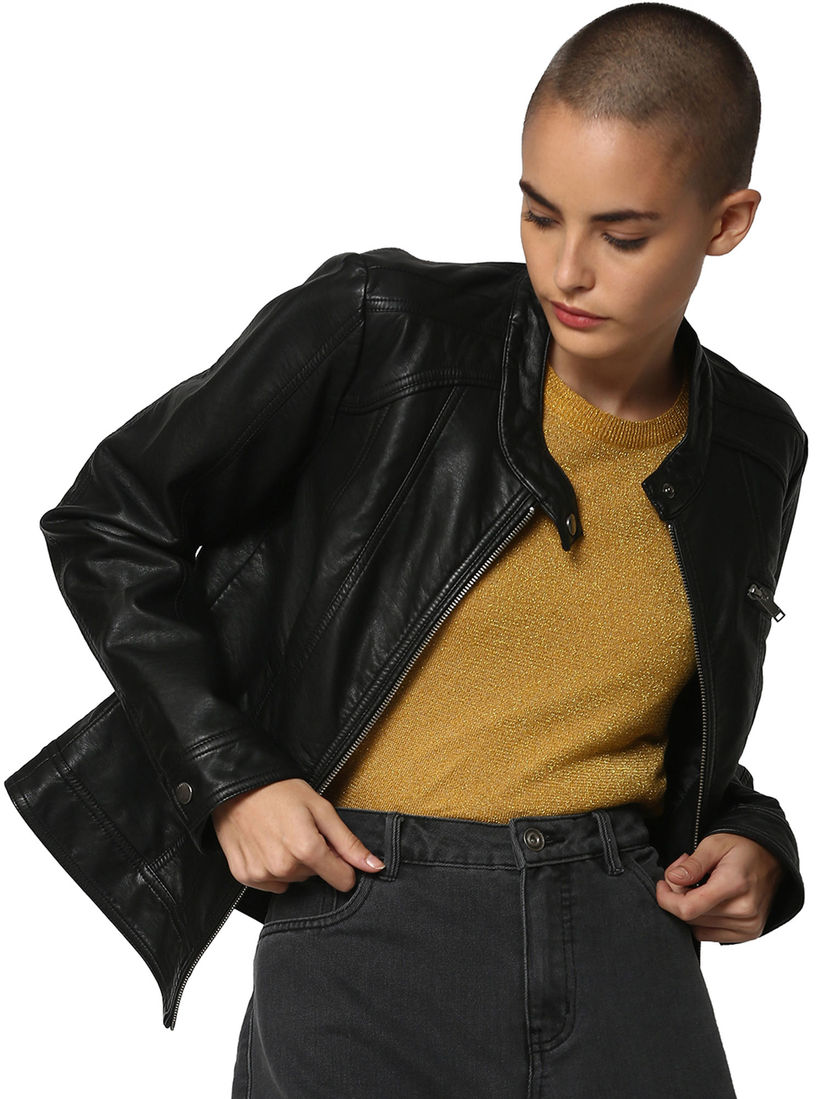Only black leather jacket clearance