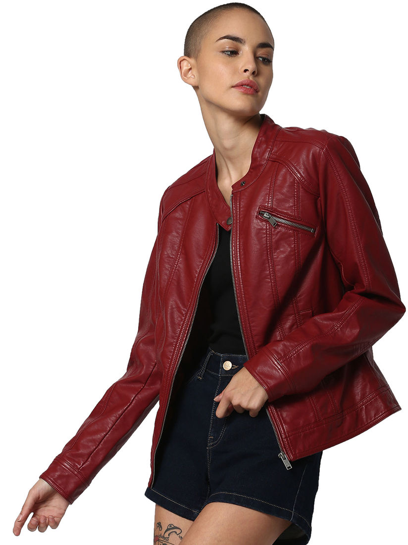 only red leather jacket