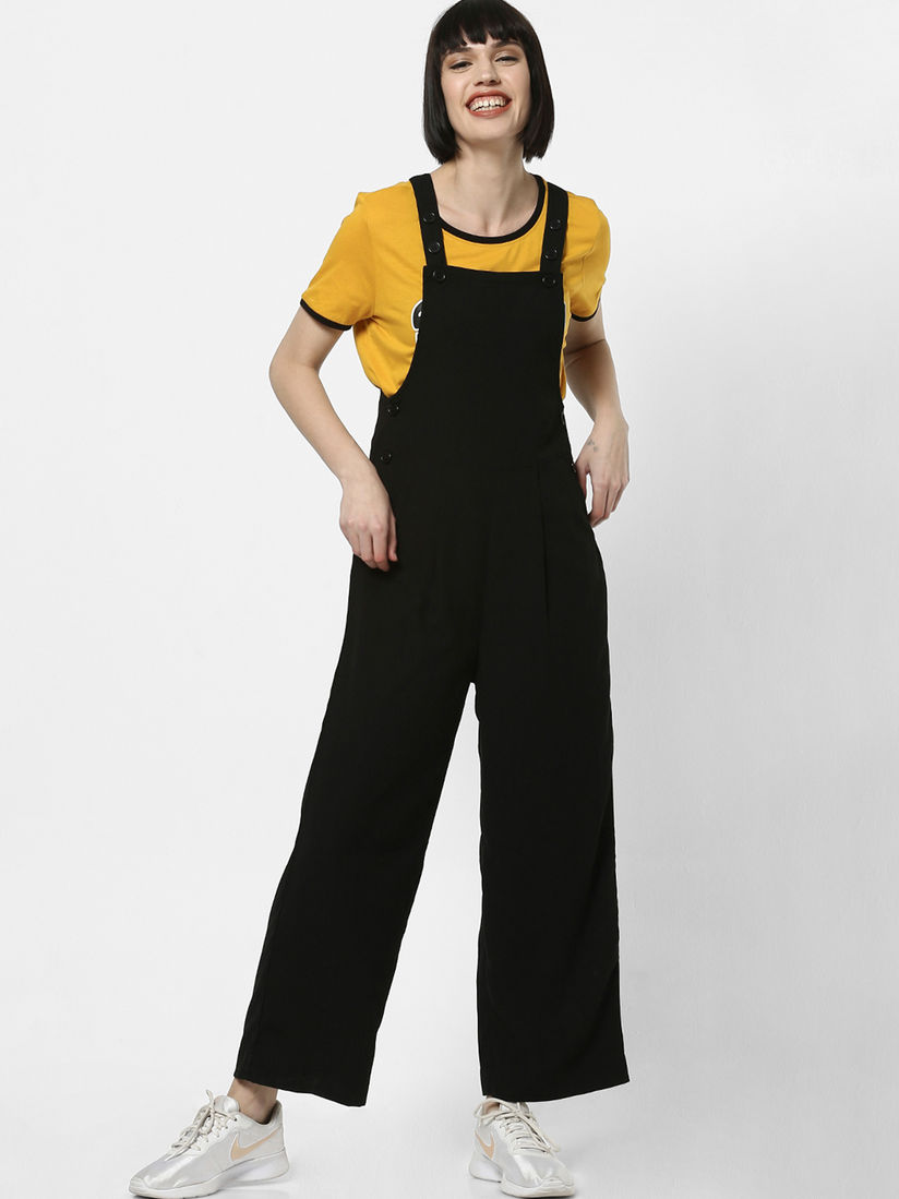 Black polyester jumpsuit Clearance