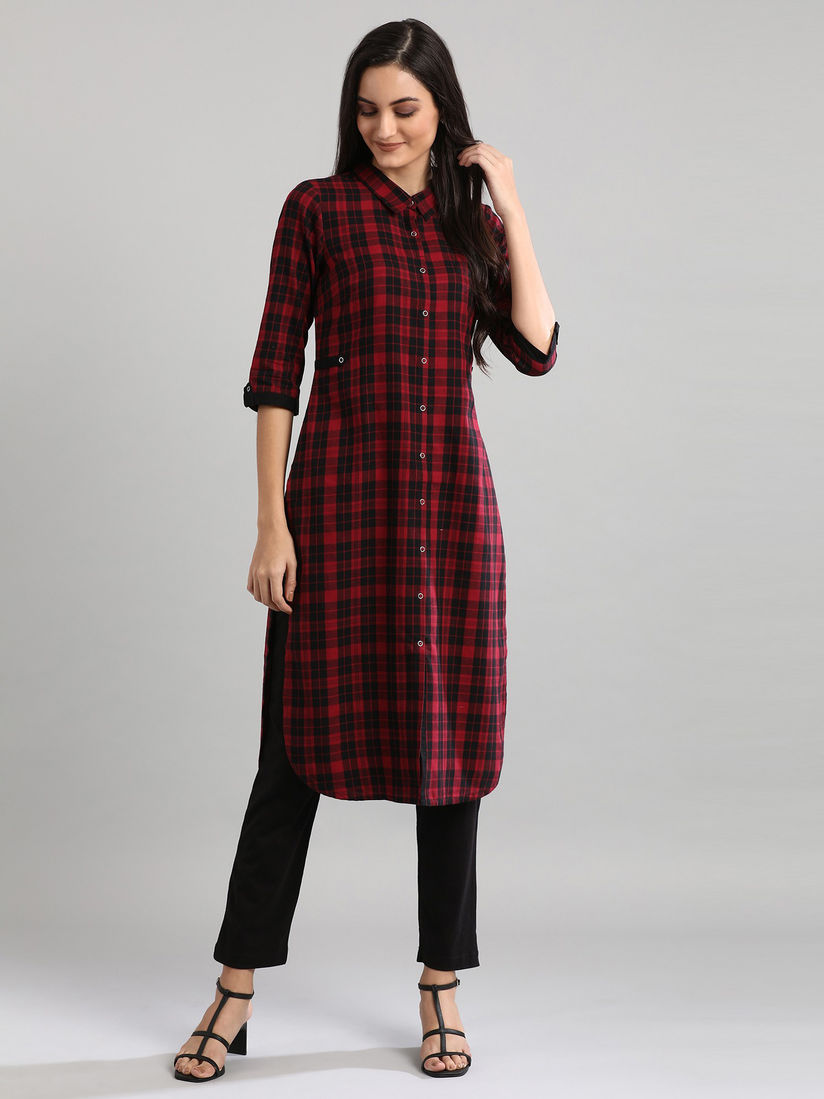 checked kurtis online