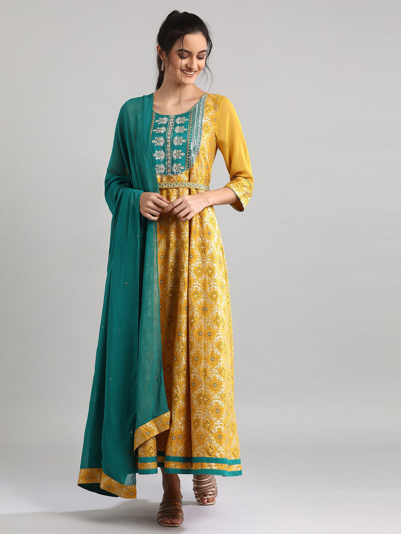 Aurelia yellow kurta set clearance