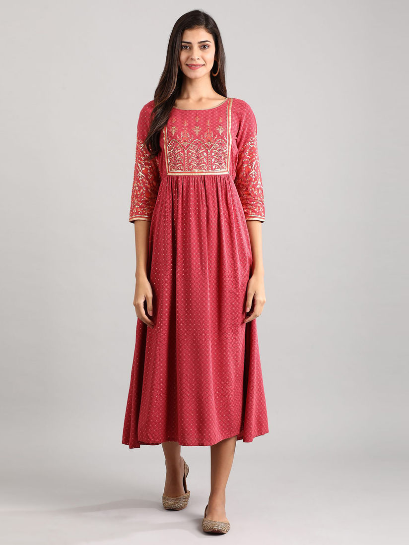 Buy Aurelia Pink Geometric Printed Midi 