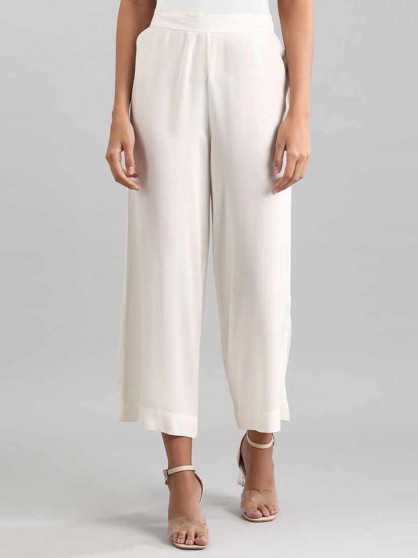 off white palazzo pants online
