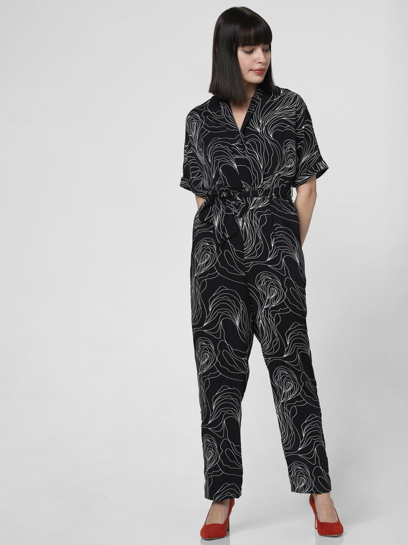 Black printed jumpsuit Clearance
