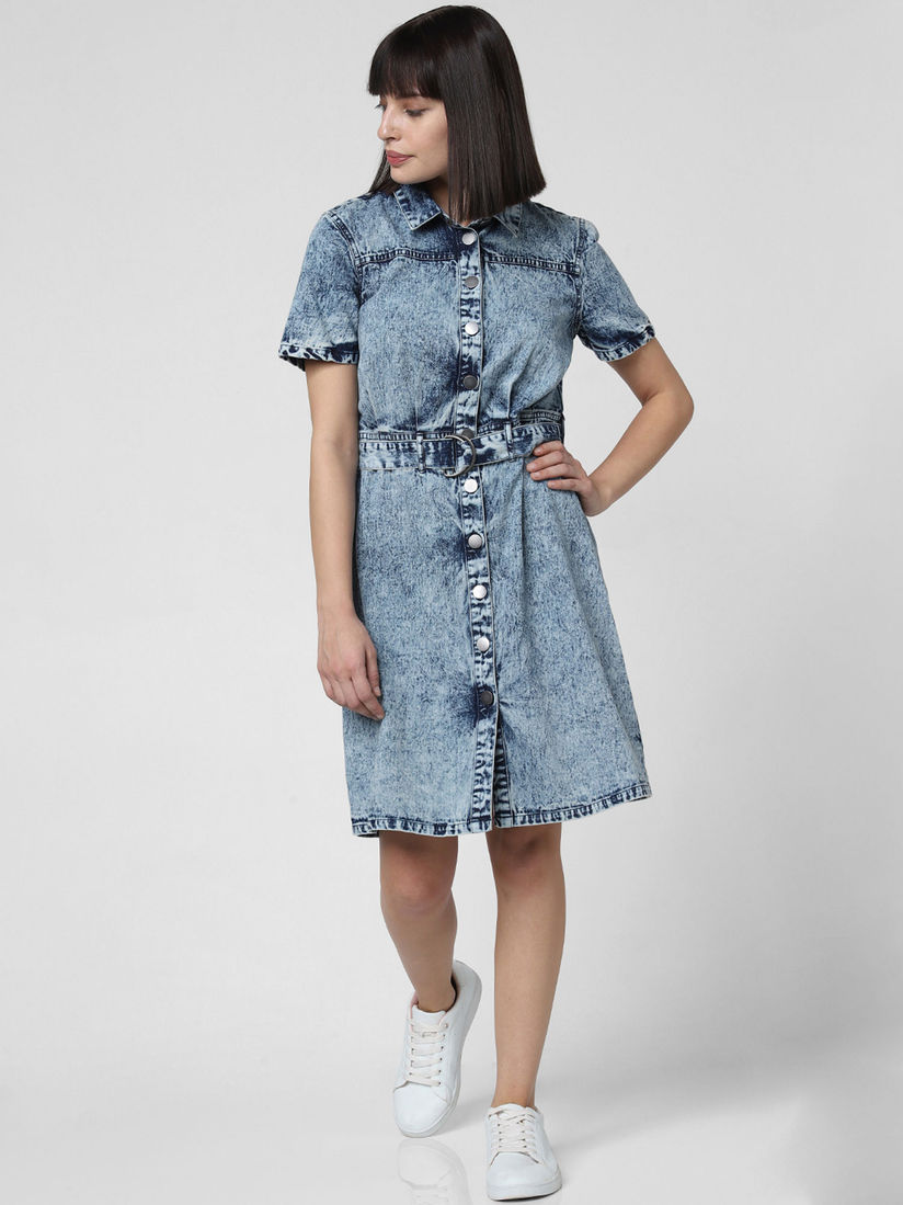 vero moda denim shirt dress