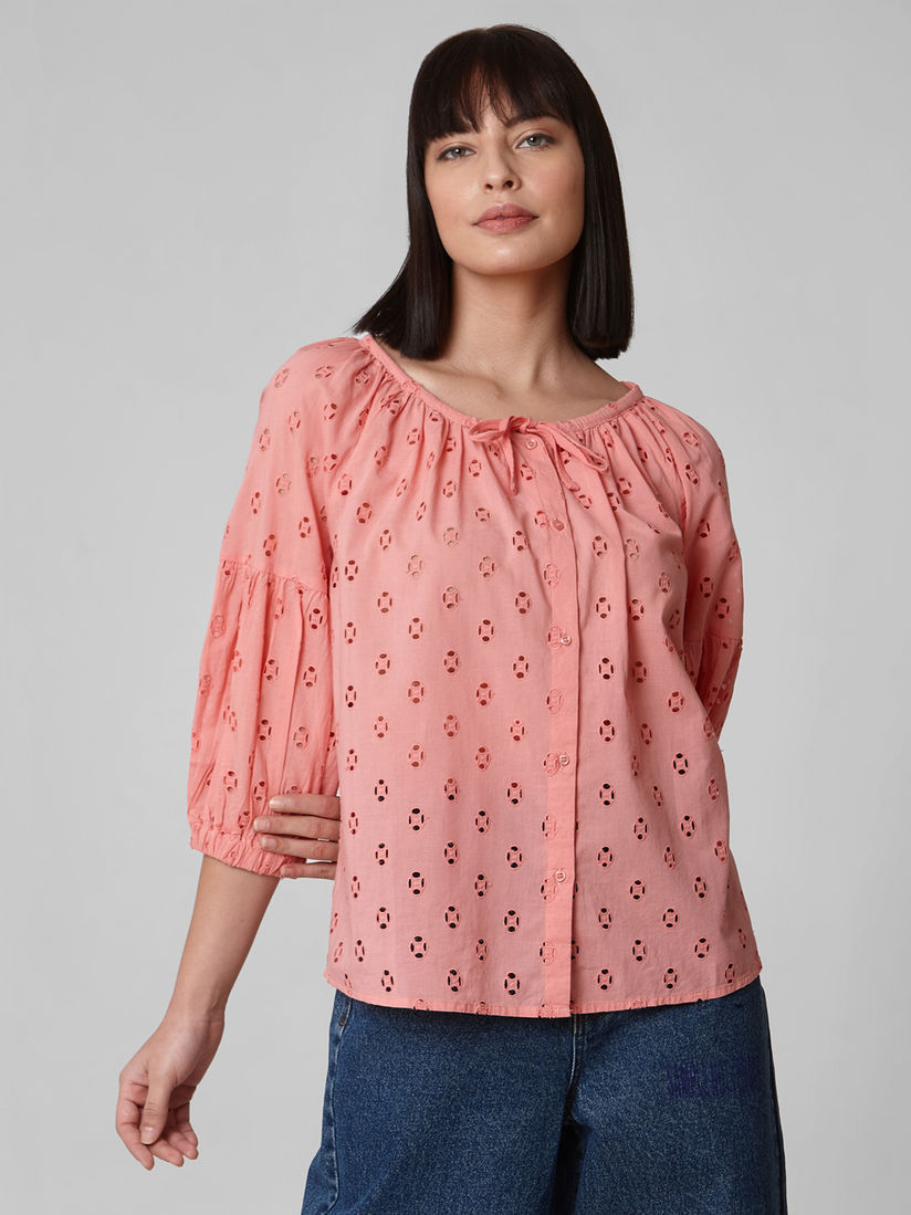 ruffle balloon sleeve top