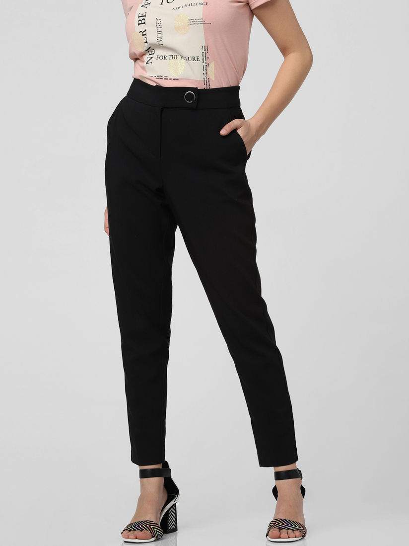 black slim fit trousers