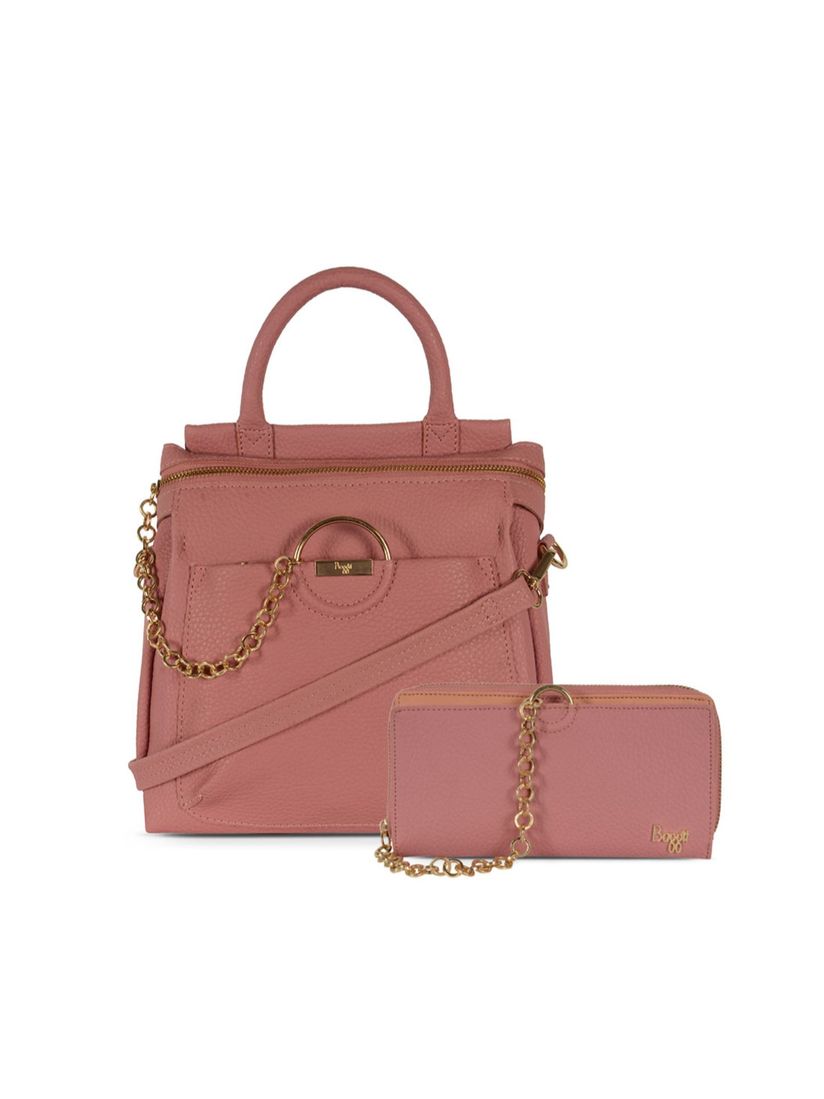 Baggit pink solid shoulder bag clearance