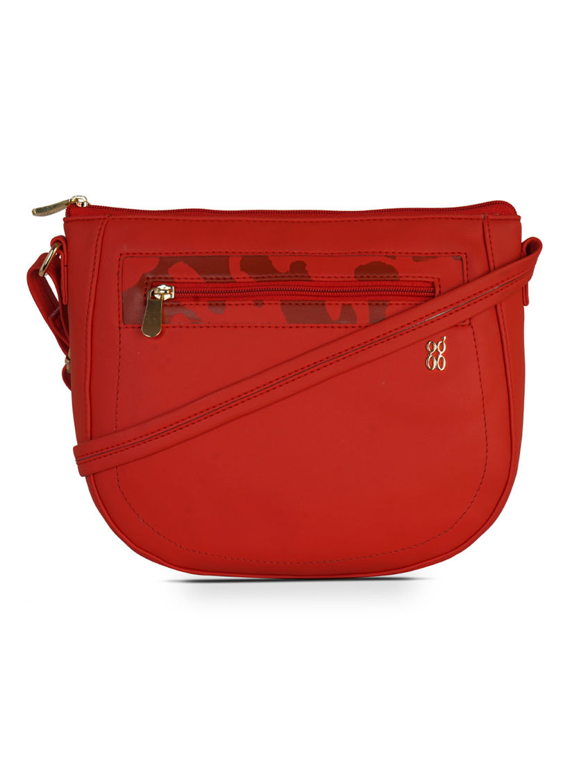 baggit red solid sling bag