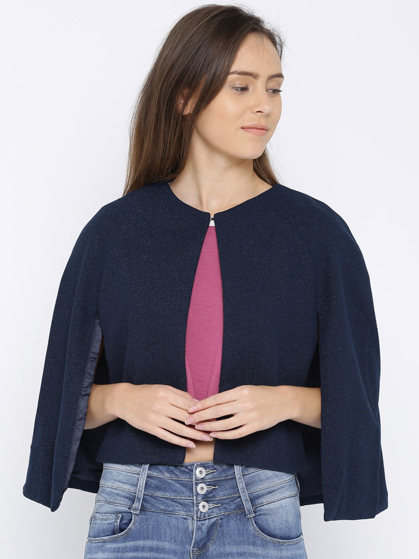 navy blue top and jeans