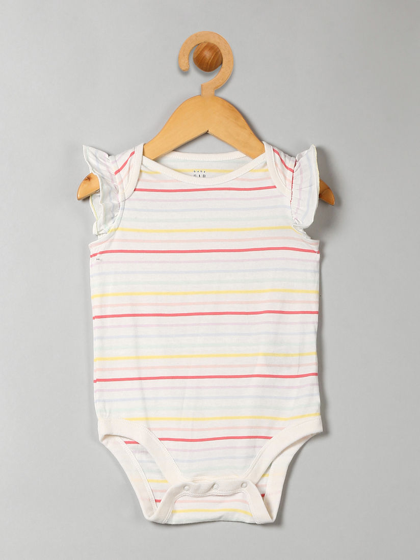 white flutter sleeve onesie