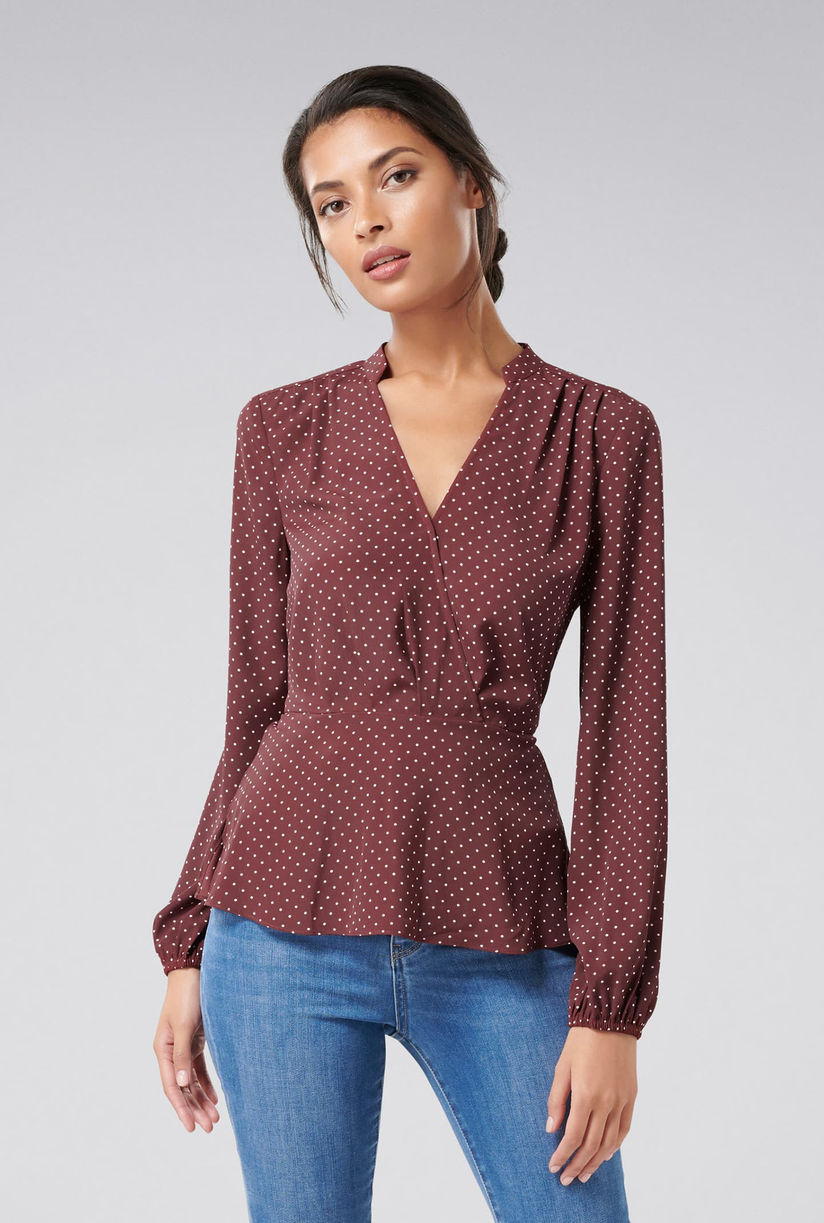 wrap blouse long sleeve