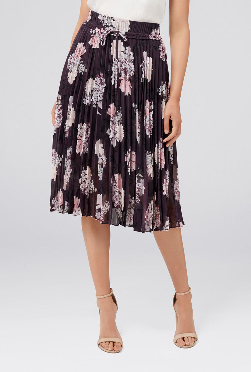 Alexis pleated georgette skirt clearance