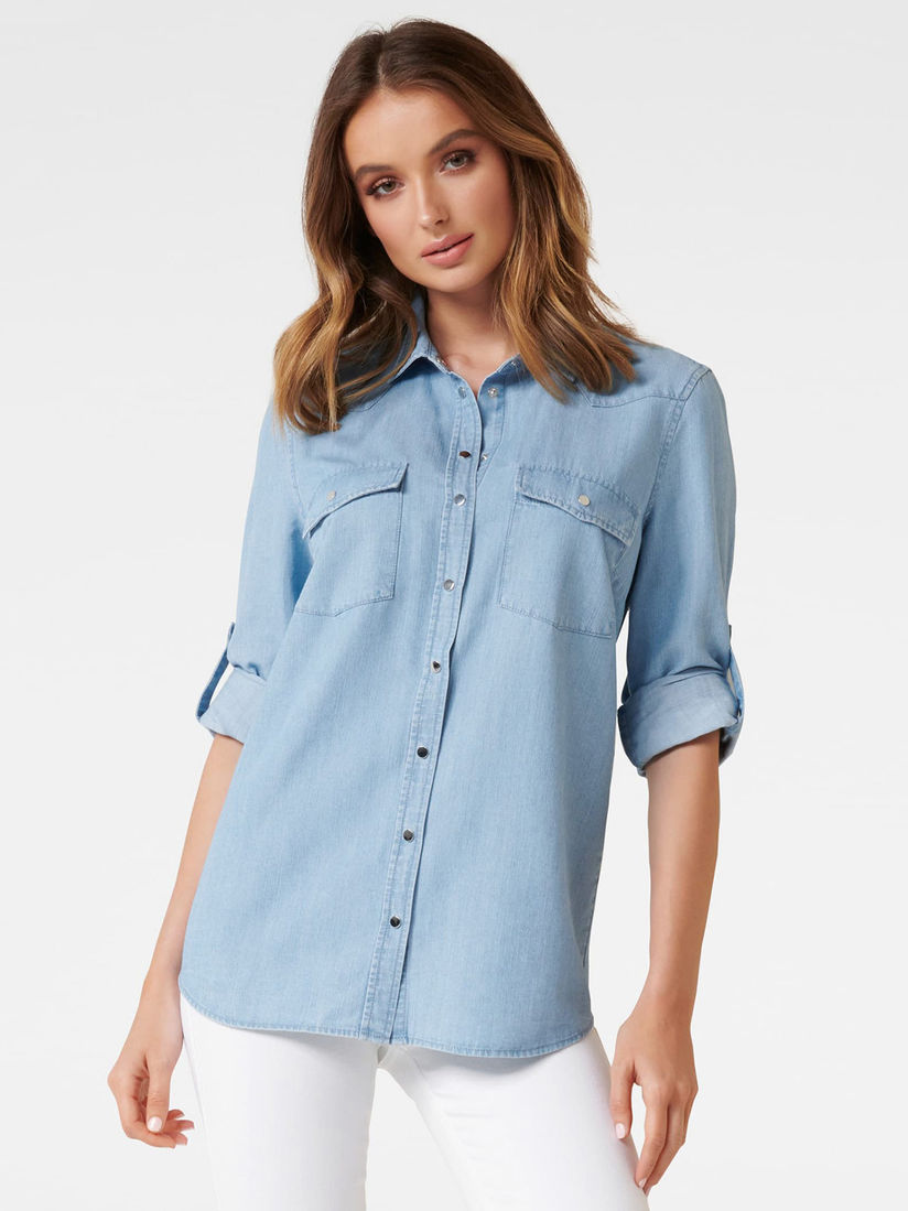Forever new denim shirt clearance