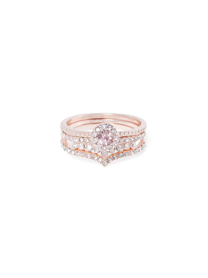 Forever New Rings Buy Forever New Rose Gold Tril Dainty Ring Set Of 3 Online Nykaa Fashion