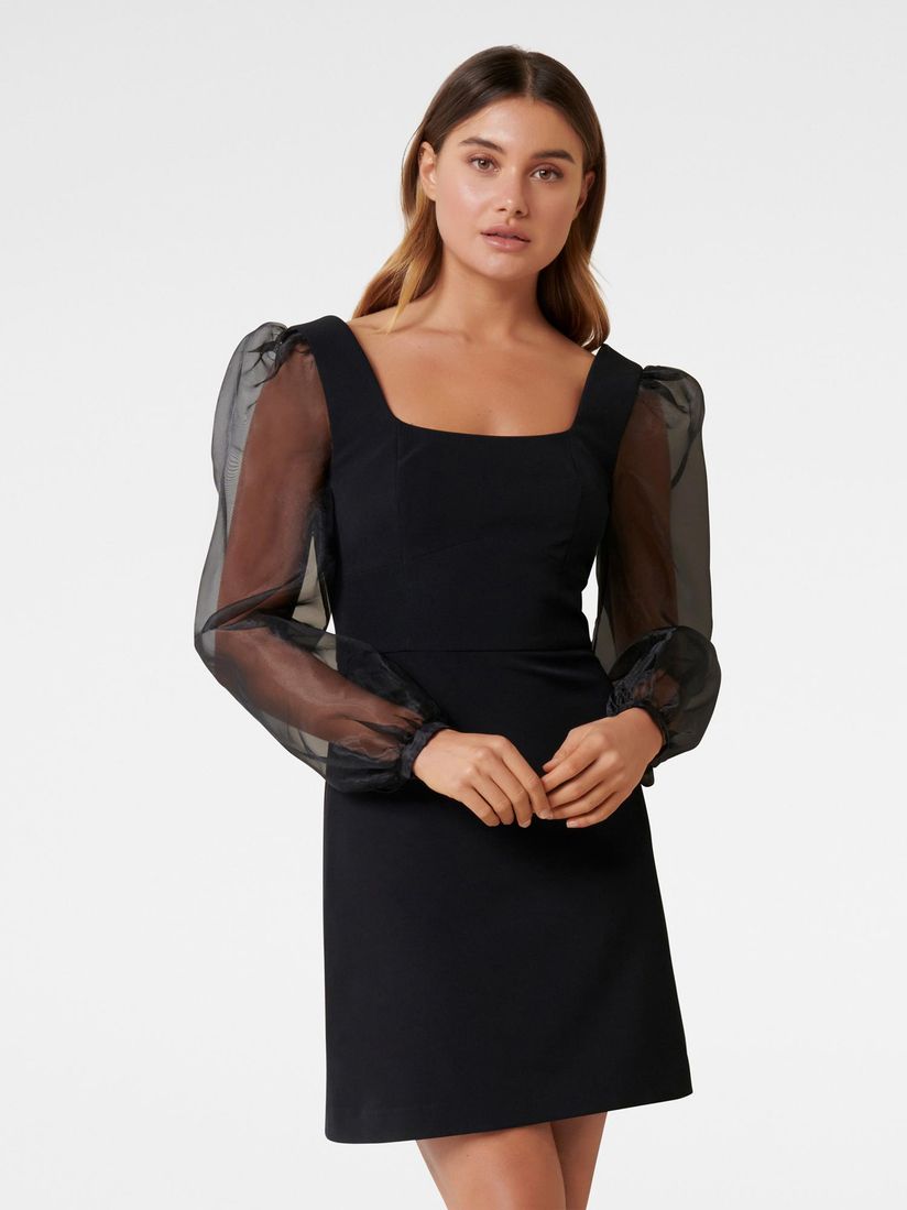 Black dress with balloon sleeves Clearance