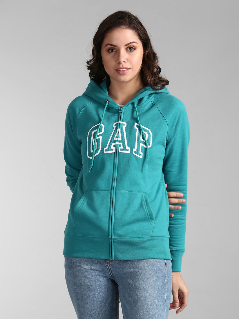 teal zip hoodie