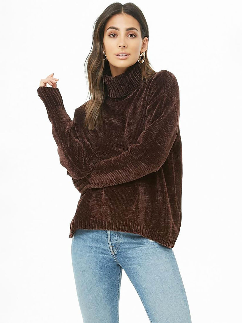 chenille turtleneck sweater