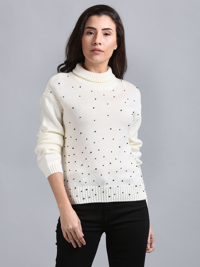 white embellished cardigan