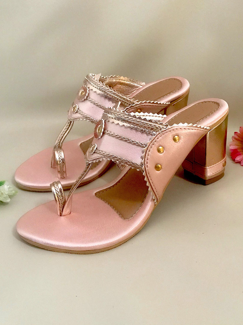 Sole House Kolhapuris : Buy Sole House Baby Pink Satin Kolhapuri Online |  Nykaa Fashion.