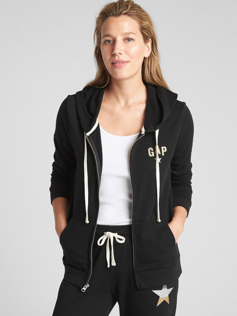 logo zip hoodie