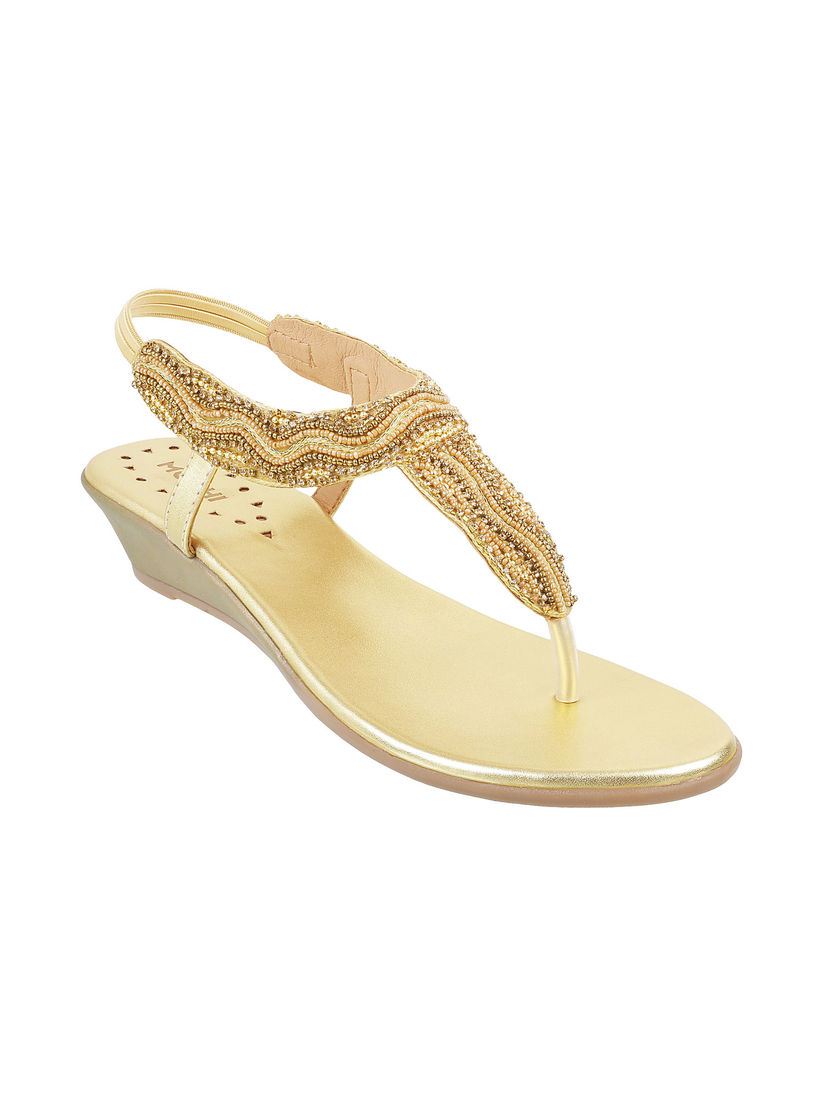 Gold embellished sandals clearance