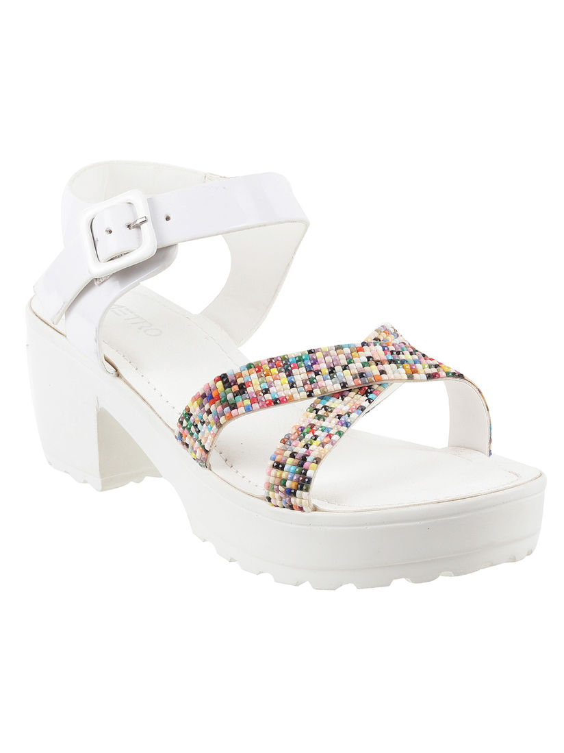 Metro white sandals clearance