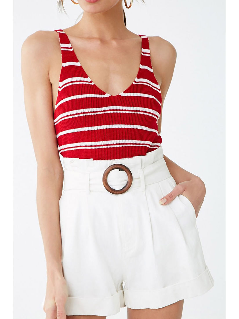 Forever 21 Tops Buy Forever 21 Red Striped Sweater Tank Top Online Nykaa Fashion